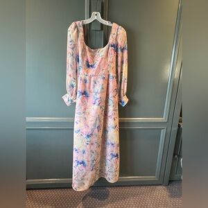Eloquii Pastel Floral Long Maxi Dress